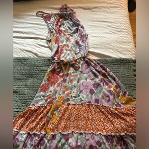 Soft cotton maxi dress in pretty flower colors